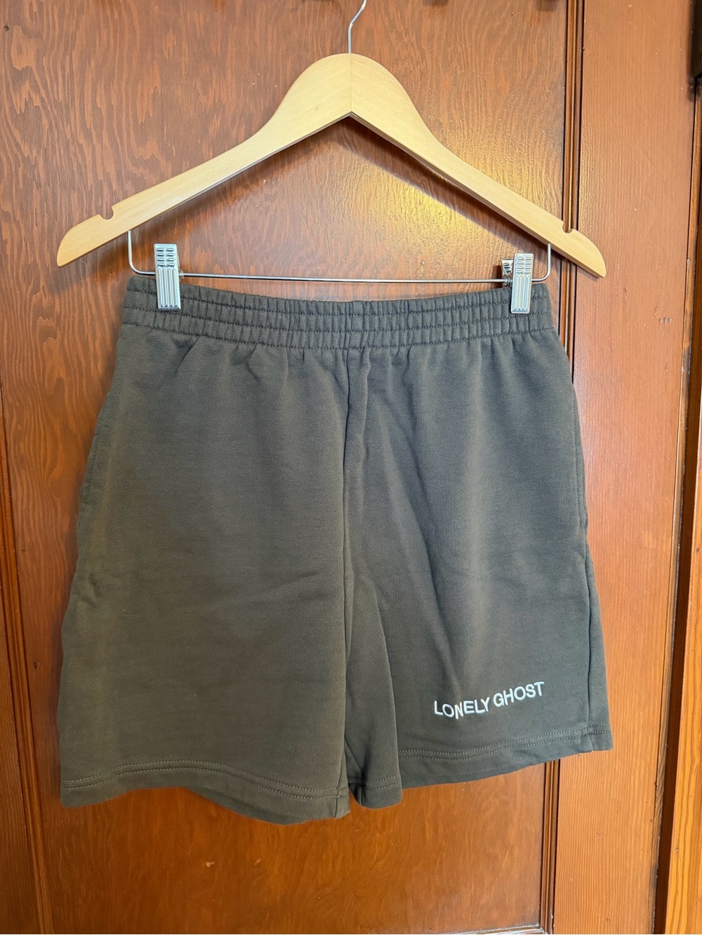 LONELY GHOST Dark Grey Fleece Athletic Shorts